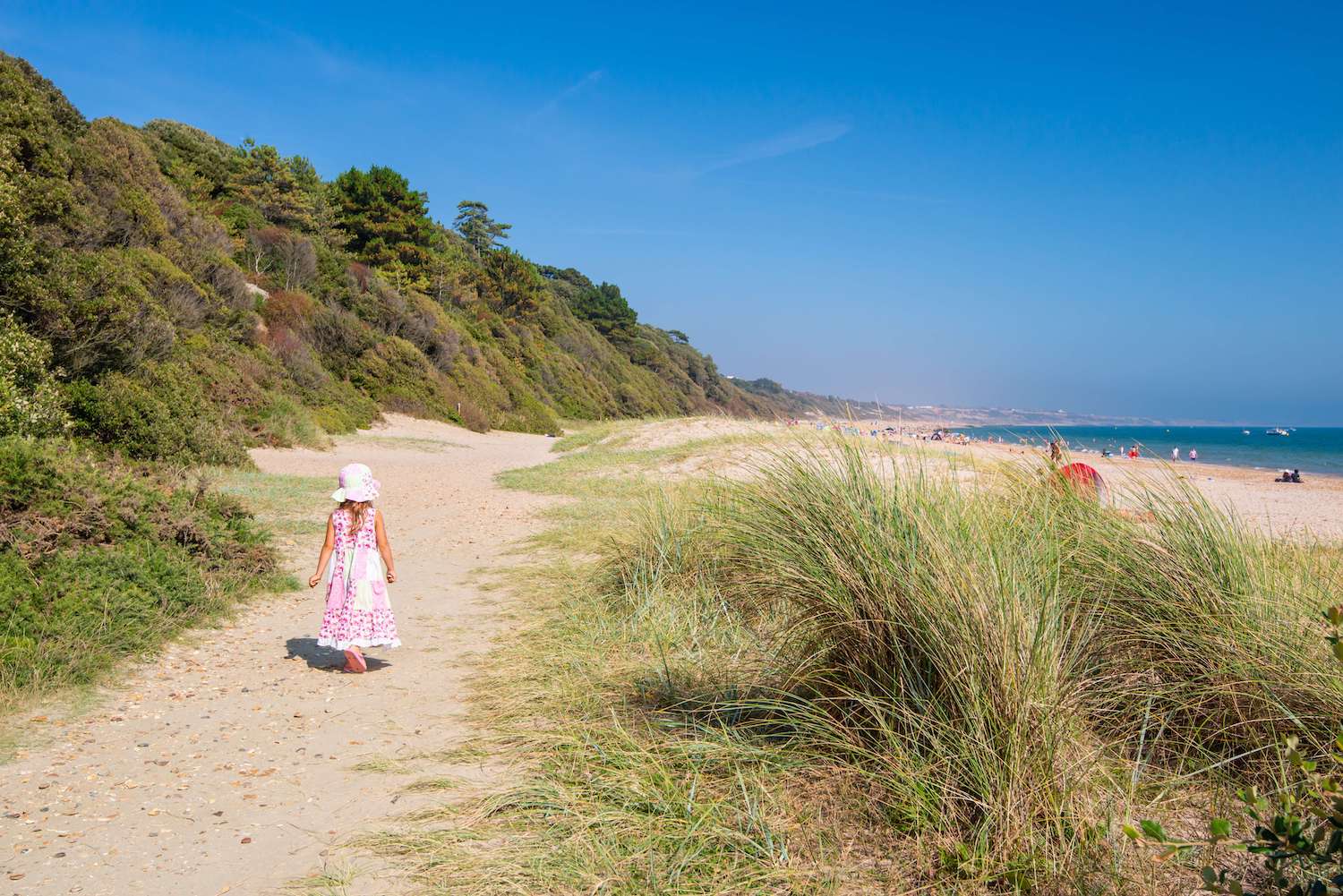 A child on the beach on holiday