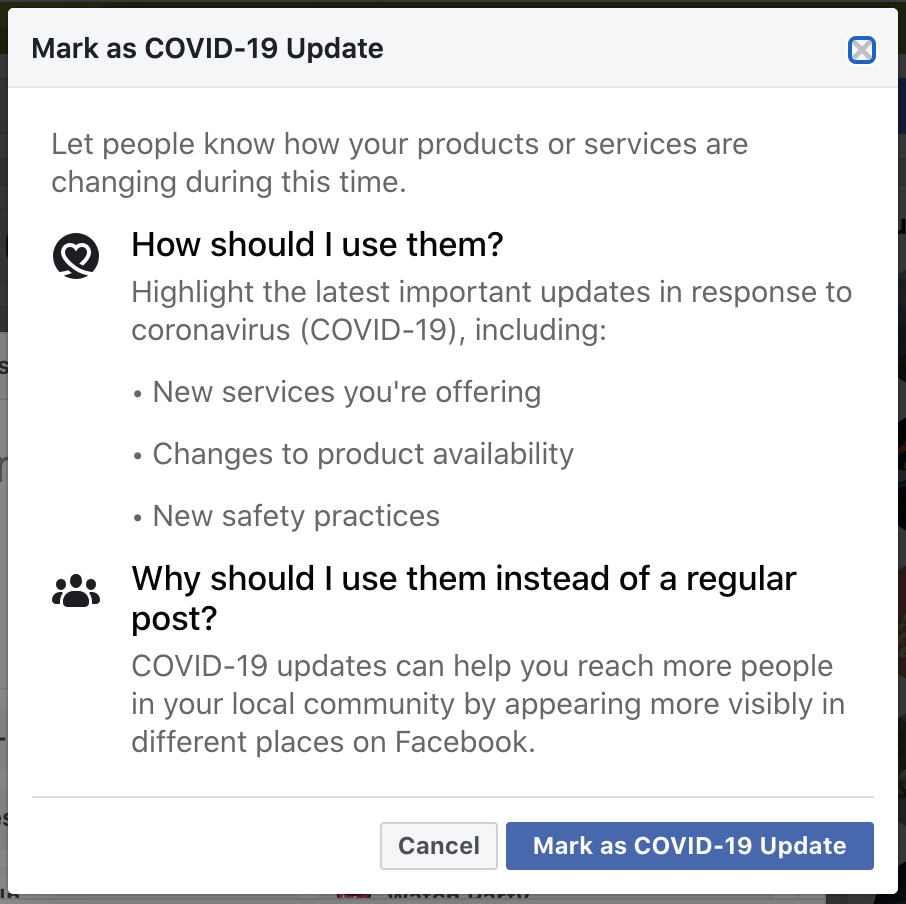 Covid update on facebook