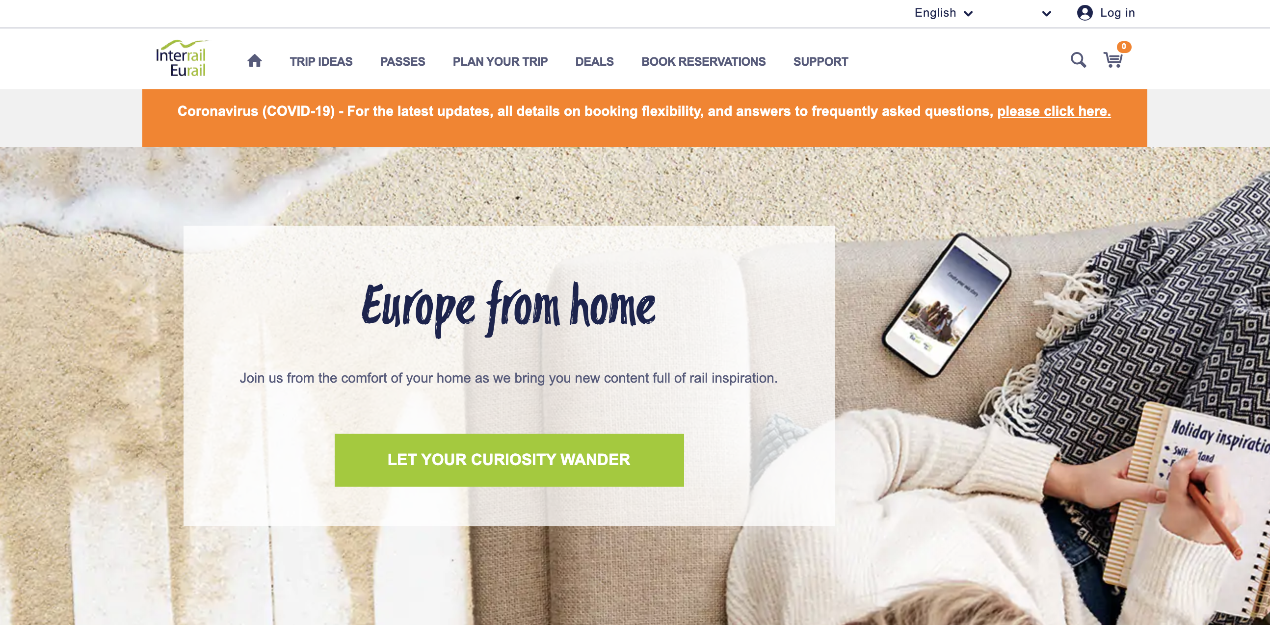 Interrail website