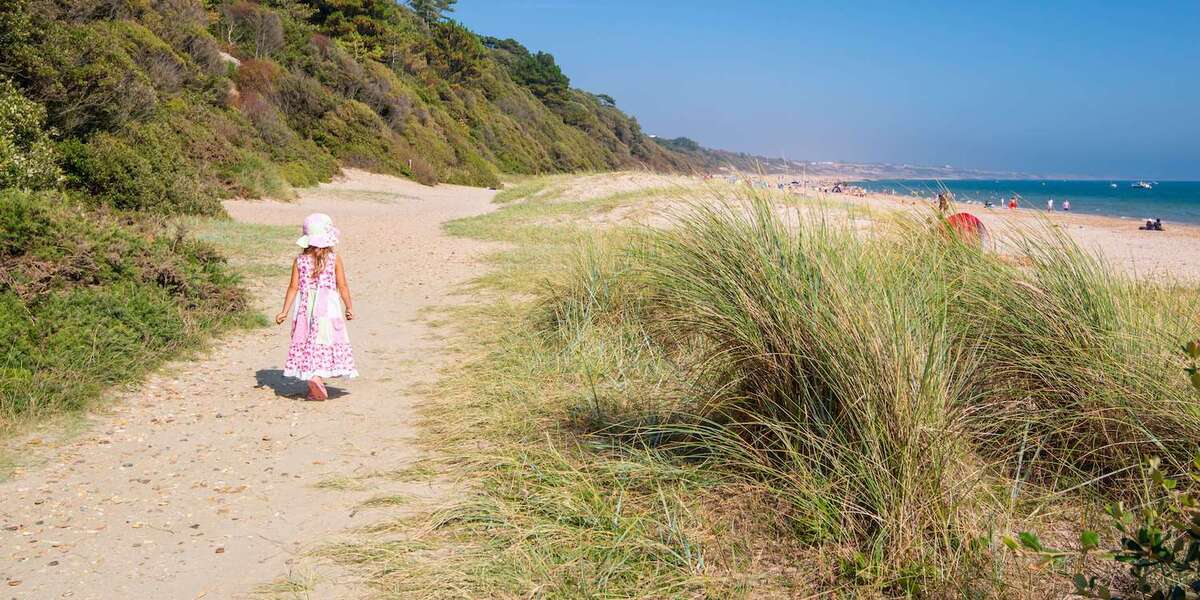 A child on the beach on holiday